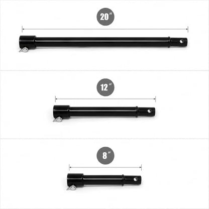 XtremepowerUS 3 Pieces Auger Extension Drill Bits (8", 12", 20" Length) Extension Earth Ice Auger Extension Set Post Hole Digger Replacement Compatible to 3/4" Shaft Post Hole Digger Replacement - size: Extension Set
