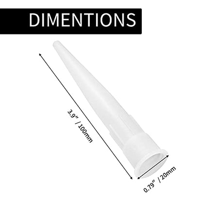 36 Pcs Plastic Caulk Nozzle Extension Tip White