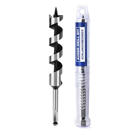 63/64" X 9" Auger Bit for Wood, 25x230mm Hex Long Auger Drill Bit - size: 63/64" (25mm)diameter, style: 9 inch / 230mm Length
