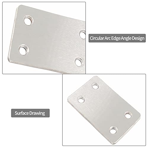 Metal Flat Straight Mending Plates, 2.4x1.5 Inch, 10Pcs
