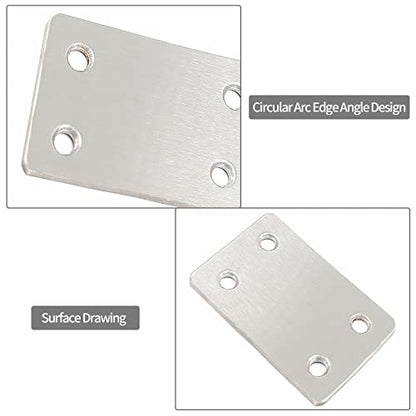 Metal Flat Straight Mending Plates, 2.4x1.5 Inch, 10Pcs
