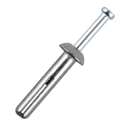 1/4" x 1-1/4"Hammer Drive Nail-in Anchors 40 Pack – Cement Wall Anchors for Concrete Brick Block – Zinc Plated Masonry Fasteners for Electrical Boxes, Brackets, Frames - size: 1/4x1-1/4"