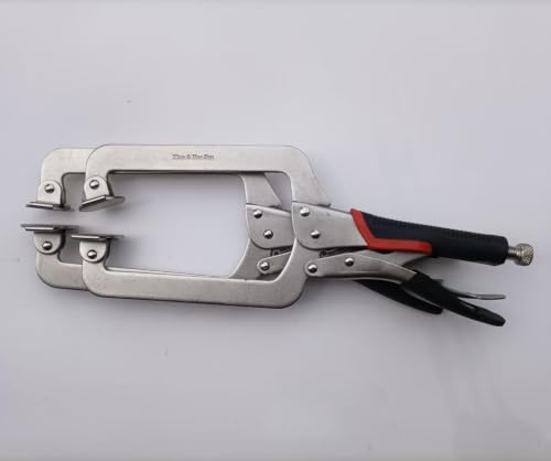 15" Locking C-Clamp with Larger Swivel Pads, XD-C15-003, 2 PCS - color: Silver