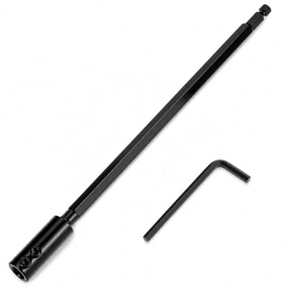 QWORK 12-Inch Hole Saw Extension, 1/2 Inch Hex Shank Drill Bit Extension – Heavy Duty Reach for 3/8" to 7/16" Arbors – Deep Hole Drilling in Wood, Metal & Masonry
