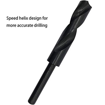 18mm(23/32-Inch) Reduced Shank Drill Bit, 1/2” Shank High Speed Steel Twist Drill Bit HSS-9341 for Aluminum Plate Copper Wood Stainless Steel - size: 18mm