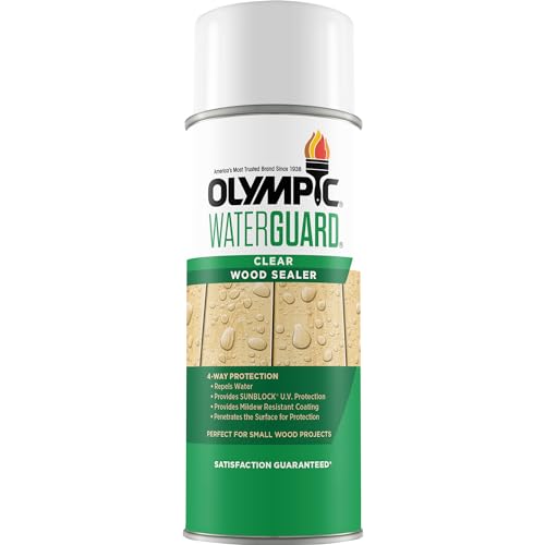 Olympic WaterGuard 11 oz. Clear Exterior Waterproofing Wood Sealer Spray (Pack of 2) - color: Transparente, size: 11 oz. (Pack of 2), style: No sheen