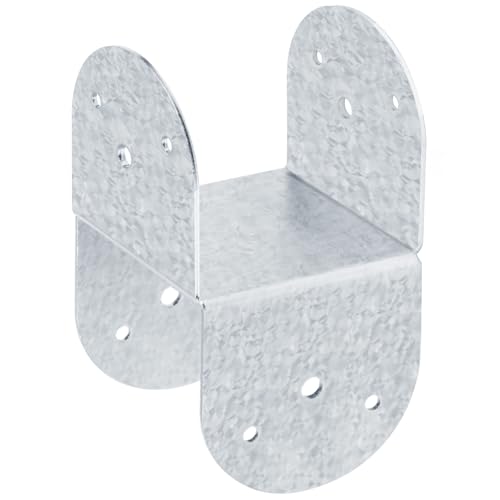 GBGS 4 Pack 4x4 Post Connector,14 Gauge,Silver,Hot Dip AI-Zn