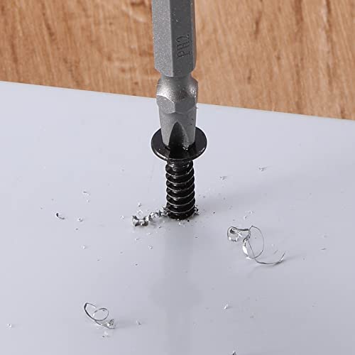 #10 x 2-3/4" Sheet Metal Screws 100Pcs 410 Stainless Steel Flat Head Fast Self Tapping Screws Black Oxide by SG TZH - size: #10 x 2-3/4"