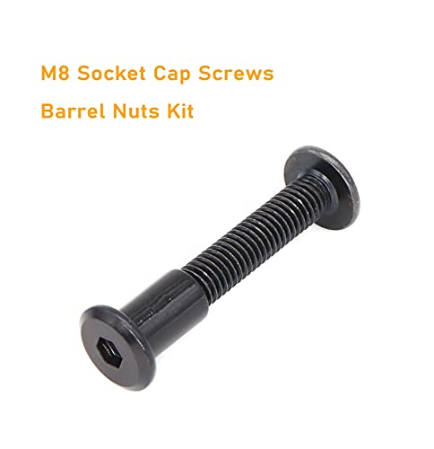 50pcs Black M8 Countersunk Rivet Socket Cap Connecting Bolts Cap Nuts Assortment Kit, M8 x 20mm/25mm/30mm/35mm/40mm - size: M8 x 20mm/25mm/30mm/35mm/40mm 25-Pack