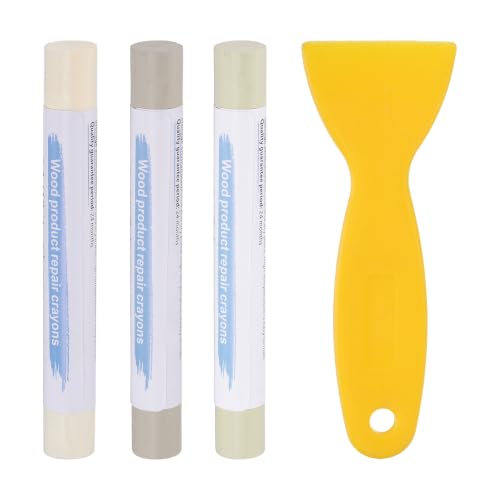 PATIKIL 3Pcs Wood Furniture Repair Marker with Scraper, 3 Colors-2 - color: Beige/Cedar/Bluish White