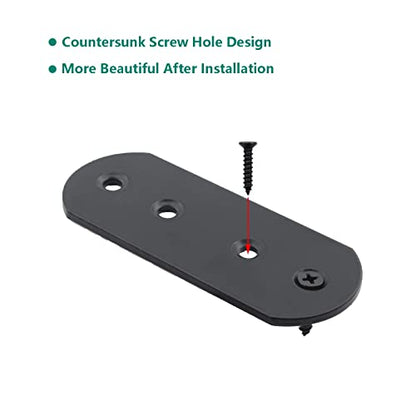 4 Pack Flat Mending Plate for Wood, ULIFESTAR Black Iron Flat Straight Brace Brackets Metal Repair Fixing Wood Brace Joining Plates Connector for Repairing Wooden Furniture with Mounting Screws - size: 3.7 x 1.5 x 0.12 inches