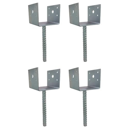 U Shaped 4x4 Deck Post Concrete Anchor Spike, Fence Post Base, Zinc Plated (4 Pack) - color: Zinc Plated, size: 4x4