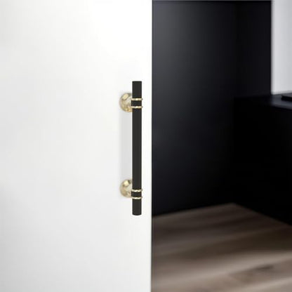 10 Pack 5 Inch Black and Gold Kitchen Cabinet Handles - color: Black and Brushed Gold Knurled, size: 5'' Hole Center(128mm)