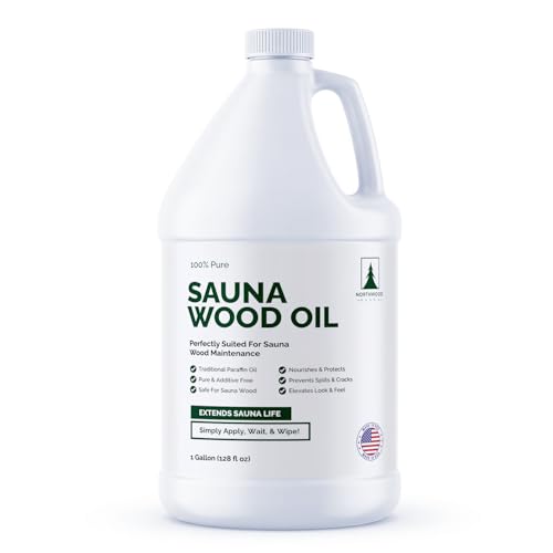 Northwood Sauna - Sauna Wood Oil - 100% Pure Paraffin Oil - Traditional Sauna Sealer - 1 Gallon (128 Fl Oz) - size: 1 Gallon (128 Fl Oz)
