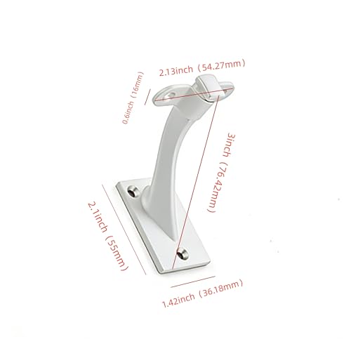 KHTUMEWARE 4 Pack 3 inch White Handrail Stair Brackets - Heavy-Duty Zinc Alloy Staircase Handrail Supports, Suitable for Home Stairs and Balcony Guardrails - color: White