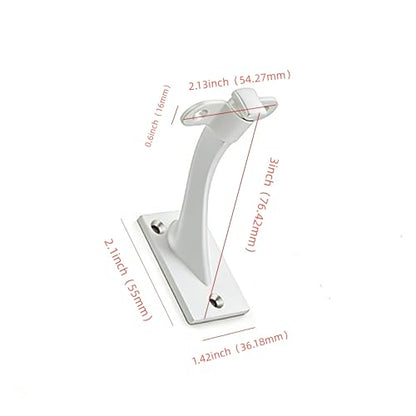KHTUMEWARE 4 Pack 3 inch White Handrail Stair Brackets - Heavy-Duty Zinc Alloy Staircase Handrail Supports, Suitable for Home Stairs and Balcony Guardrails - color: White