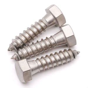 (6 PCS) 1/2 x 1-1/2" Stainless Steel Hex Lag Screws Bolts, 304 Stainless Steel Hexagon Head Lag Wood Screws, Full Thread, by RoyceMart - size: 1/2 x 1-1/2"