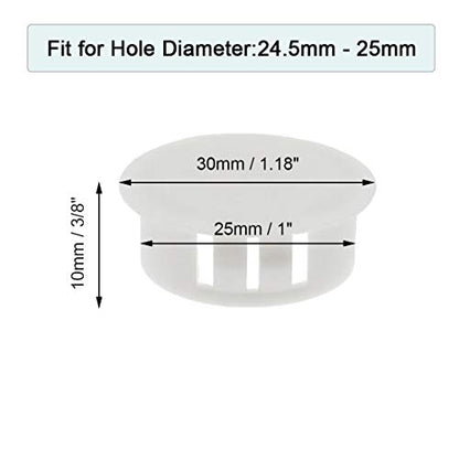 Plastic Hole Plugs, 25mm/1", White, 30PCS - color: White, size: 25mm/1"