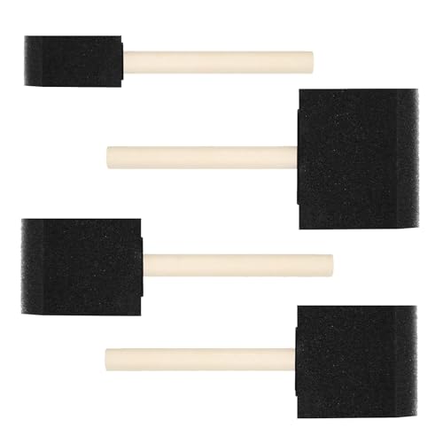 4 PCS Foam Paint Brushes Set, 1" 1.57" 2" 3" with Wooden Handle