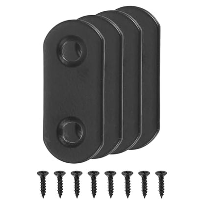 uxcell 4 Set Flat Repair Plates, 0.63 x 1.42 Inch Stainless Steel Flat Straight Brace Bracket Mending Joining Plates with Screws for Fixing Wooden Furniture Corner, Black - size: 0.63 x 1.42 Inch