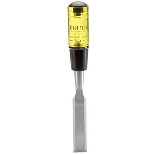 GreatNeck 1045 3/4 Inch Professional Quality Wood Chisel, Woodworkers Chisel, Tool For Woodworking, Carpenter Tool, Acetate Wood Tool Handles - size: 3/4 Inch