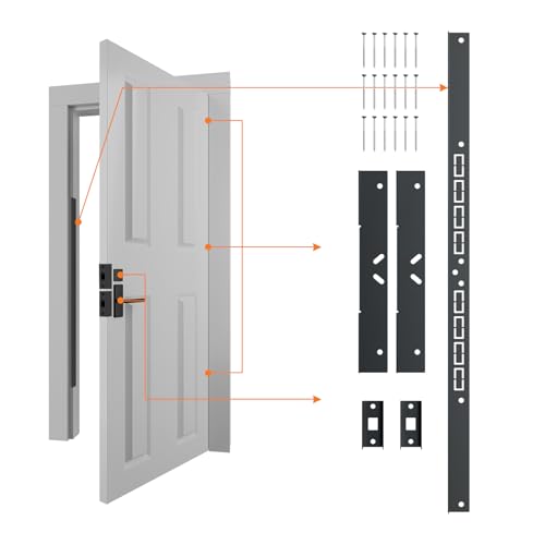 Door Frame Reinforcement Kit, Anti Kick Strike in Door Security, Black - size: 5 PCS Black