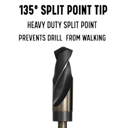 Drill America 1-3/8" Reduced Shank High Speed Steel Black & Gold KFD Drill Bit with 1/2" Shank, KFD Series - size: 1-3/8", style: 1/2" Shank