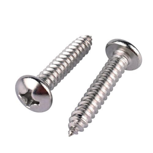 50Pcs #14 x 1-1/2" Phillips Pan Head Wood Screws 304 Stainless Steel 18-8 Self Tapping Screw - size: #14 x 1-1/2" (50pcs)
