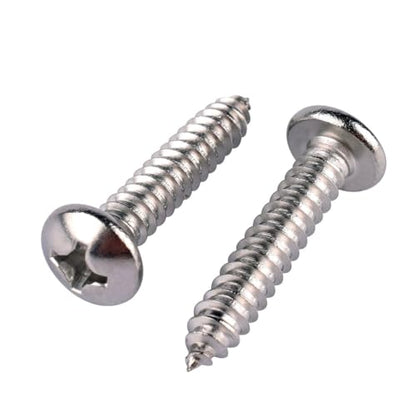 50Pcs #14 x 1-1/2" Phillips Pan Head Wood Screws 304 Stainless Steel 18-8 Self Tapping Screw - size: #14 x 1-1/2" (50pcs)