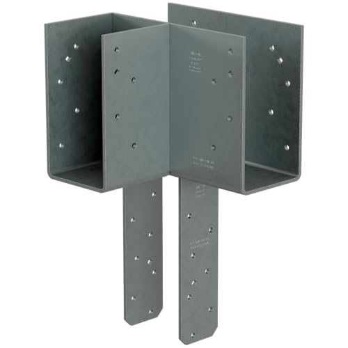 Simpson Strong-Tie ECCLLQ444SDS - ECCLLQ L-Shape End Column Cap for 4X Beams & 4X Post with SDS Screws, Skewed Left Framing Bracket for Structural Support in Home Improvement Projects