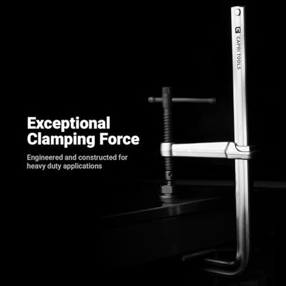 Capri Tools 8-Inch Heavy Duty All Steel Bar Clamp, 4-3/4-Inch Throat Depth, 2,204 lb Clamping Force - size: 8-Inch
