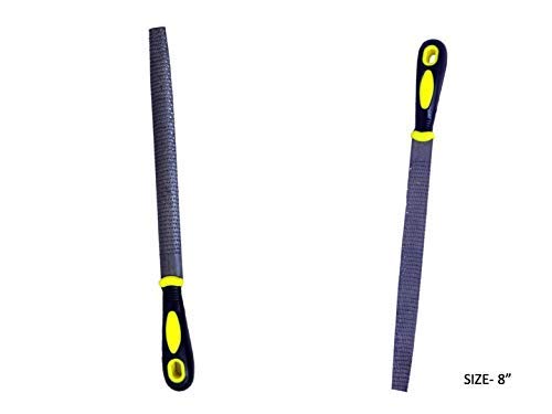 Tools 6-Piece Assorted File Set with Handle (8 Inch) | Flat, Round, Half-Round, Triangular, Square & Rasp Files for Wood, Metal, DIY & Carpentry