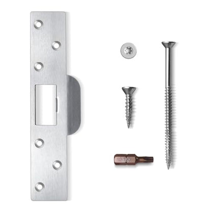 Extra-Long Door Strike Plate, Extended Length/Height - color: Satin Nickel, size: 1 Pack