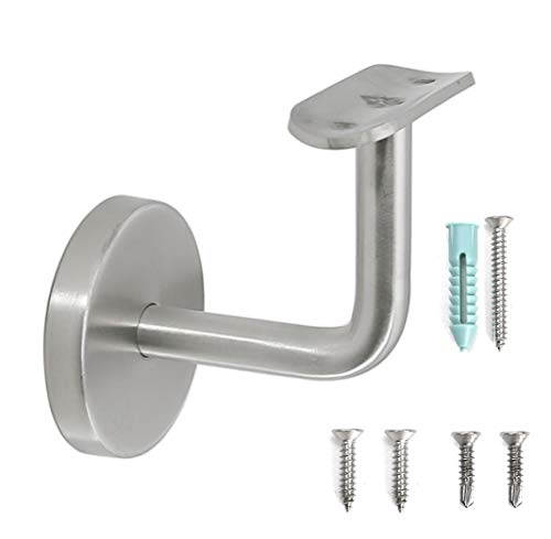 (60-Pack) Stainless Steel Wall Mount Stair Handrail Bracket w/Base Flange Cover, Satin Finish WB-C838RS,(for Round Railing) - style: For Round Railing (60-Pack)