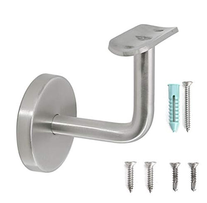 (60-Pack) Stainless Steel Wall Mount Stair Handrail Bracket w/Base Flange Cover, Satin Finish WB-C838RS,(for Round Railing) - style: For Round Railing (60-Pack)