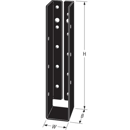 Simpson Strong-Tie APLH210 Outdoor Accents® ZMAX®, Black Light Joist Hanger for 2x10 (Pack of 12)