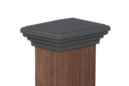 4x6 Post Cap | Gray New England Pyramid Square Top for Pressure Treated Post (3.5"x5.5") Fences, Decks & Mailboxes by Atlanta Post Caps - color: Gray, size: 4x6 standard (3.5"x5.5")