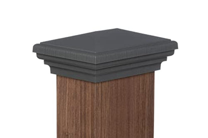 4x6 Post Cap | Gray New England Pyramid Square Top for Pressure Treated Post (3.5"x5.5") Fences, Decks & Mailboxes by Atlanta Post Caps - color: Gray, size: 4x6 standard (3.5"x5.5")