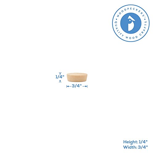 Wood Plugs for Furniture, 3/4 inch Maple Flat-Head Plug, Wooden Screw-Hole Plug Covers Pack of 250 by Woodpeckers - size: 3/4 inch