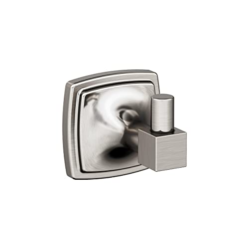 Amerock Stature Single Prong Brushed Nickel Wall-Mounted Hook - color: Brushed Nickel, size: Robe Hook
