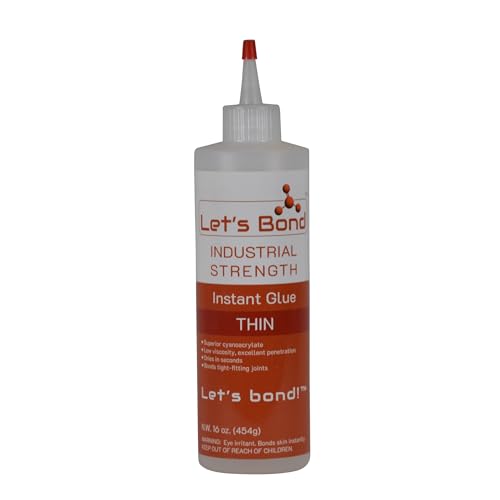 Let's Bond 16 oz Thin Professional Grade Instant Glue Bundle, Premium Cyanoacrylate, 5 CPS - size: 16 oz Bundle