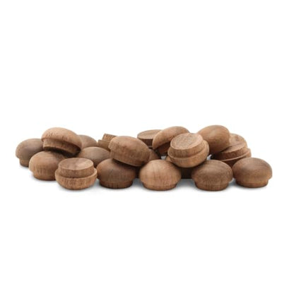 Walnut Wood Plugs for Furniture, 3/8 inch Button Top Wood Plugs for Screw Holes - Pack of 25 by Woodpeckers - size: 3/8 inch