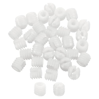uxcell 200Pcs 0.35"x0.34" Hinge Dowels, Plastic Dowel Insert with Threaded for Cabinet Door Hinges Furniture Connections, White - size: 0.35"x0.34"