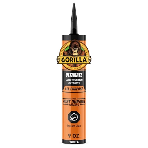 Gorilla Ultimate Construction Adhesive, 9 oz Cartridge, White - size: 1 - Pack