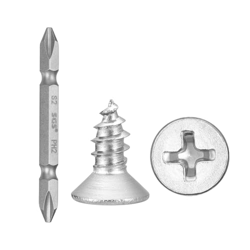 METALLIXITY 101Pcs #8x3/8 Countersunk Phillips Wood Screws Kit SS304 - color: Silver, size: #8x3/8"