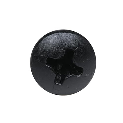 100 Pack Rok Hardware #8 x 1/2" (12.7mm) Deep Coarse Thread Phillips Pan Head Black Phosphate Wood Screws, Excellent in Particle Board, MDF, Plastic Composites, ROKS8X12PPCBP