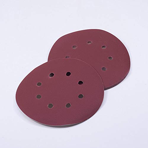 Utoolmart 10pcs 7 Inch 8 Hole Hook and Loop Sanding Disc 320Grit Flocking Sandpaper for Random Orbit Sander - size: 320 Grit