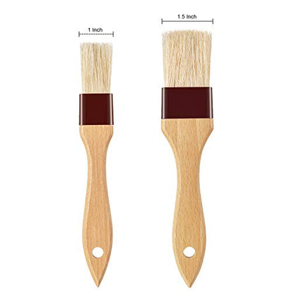 Boao 4 Pcs Pastry Brush, Natural Bristle Basting Brush, 1 Inch, 1 1/2 Inch - size: 1 Inch, 1 1/2 Inch