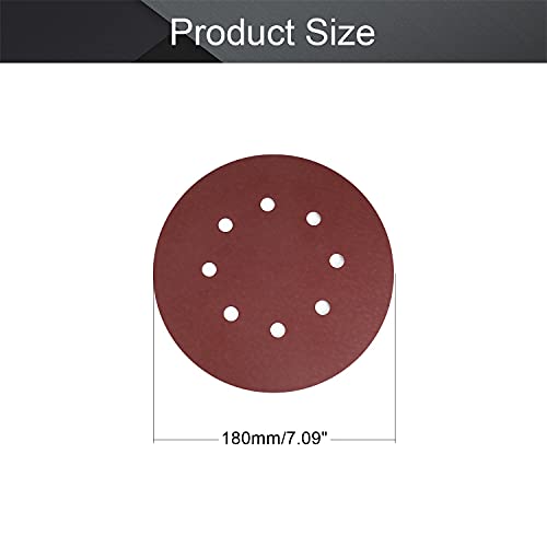 Utoolmart 10pcs 7 Inch 8 Hole Hook and Loop Sanding Disc 1500Grit Flocking Sandpaper for Random Orbit Sander - size: 1500 Grit