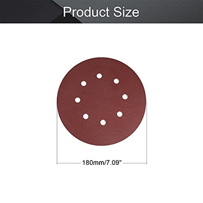 Utoolmart 10pcs 7 Inch 8 Hole Hook and Loop Sanding Disc 1500Grit Flocking Sandpaper for Random Orbit Sander - size: 1500 Grit